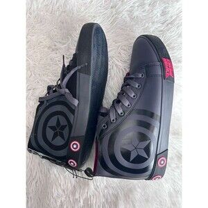 Marvel Captain America Men's Size 7 Dark Grey Hi-Top Lace Sneaker Shoes New